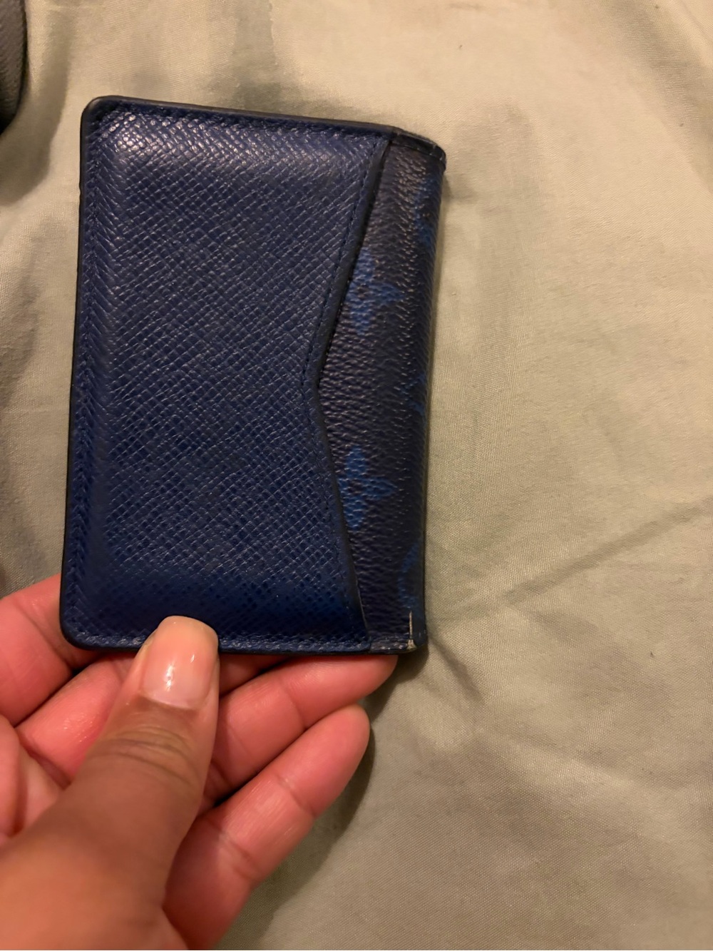 Blue Leather Card Holder